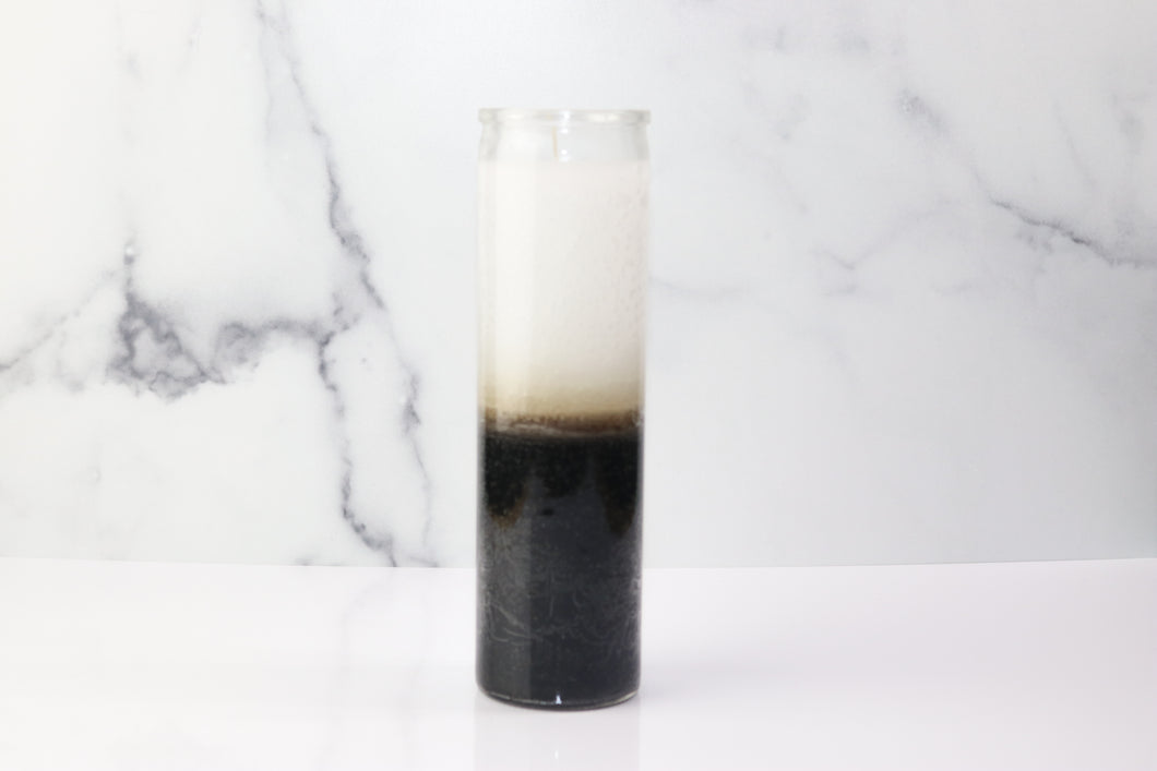 Plain White and Black Candle